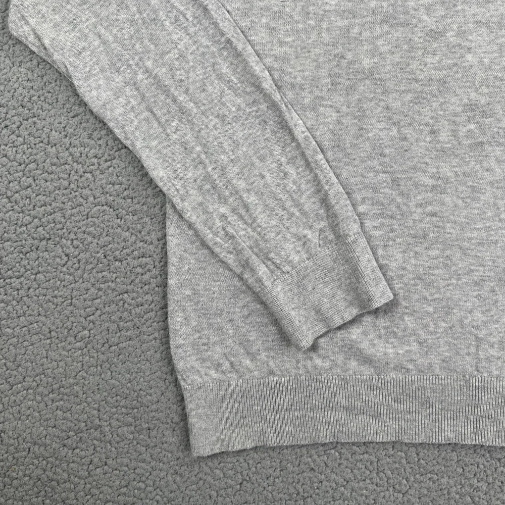 Banana Republic Cotton Sweater Men Large Heather Grey V-Neck Soft Banded Waist